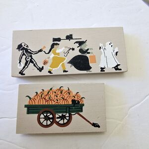 The Cat's Meow - Vintage Pumpkin Cart And Trick-or-Treators Fall Decor